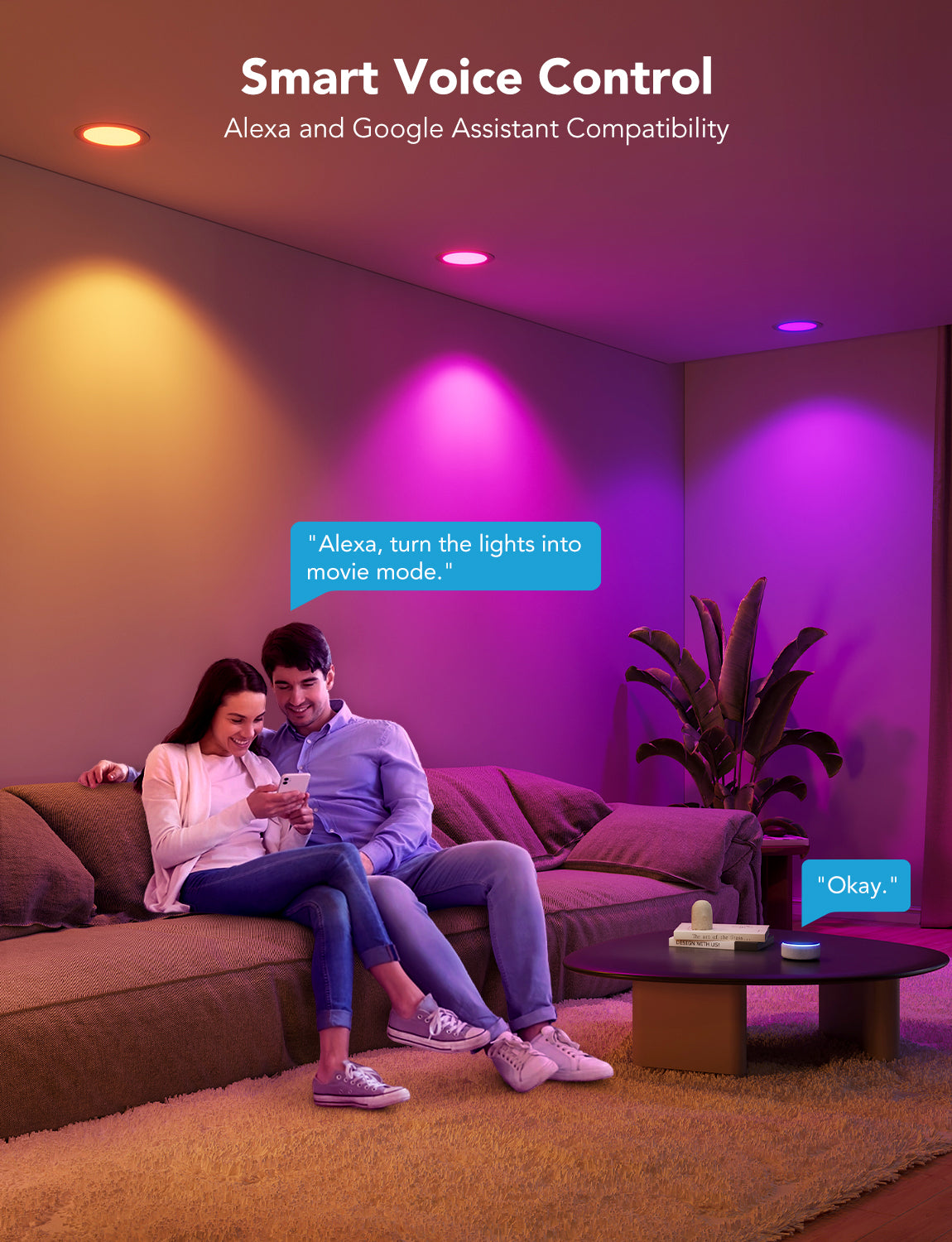 Downlight empotrable de 4" Pack x2 Govee RGBWW Wifi + Bluethooth