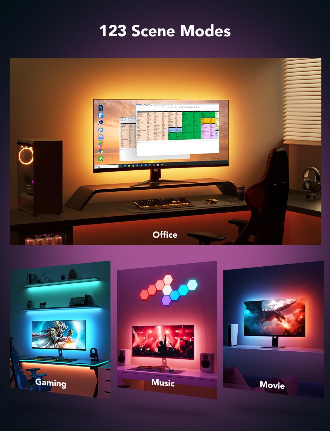 Tira led inteligente para monitores de 27-34" Govee G1