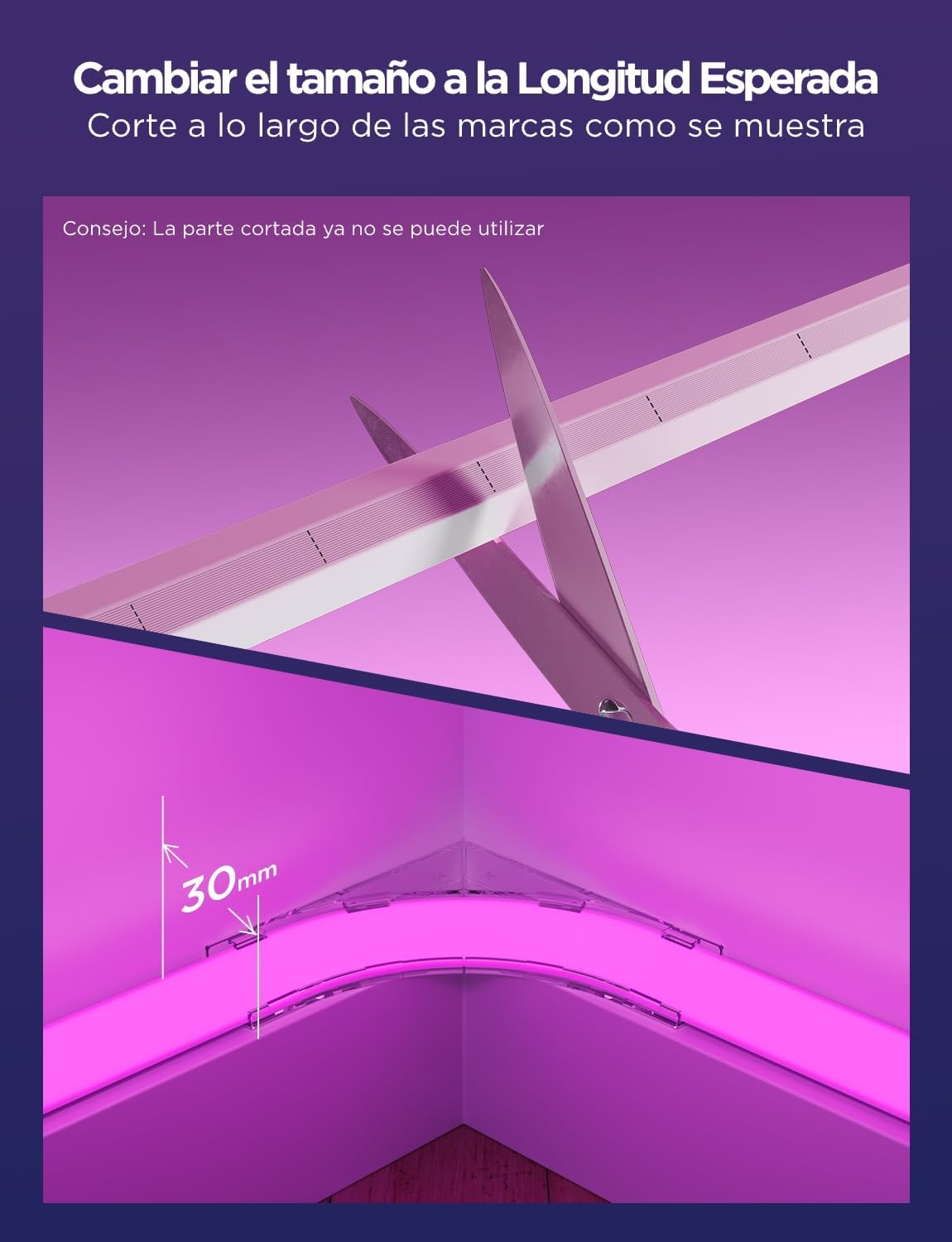 Tira led estilo Neon Govee para esquinas