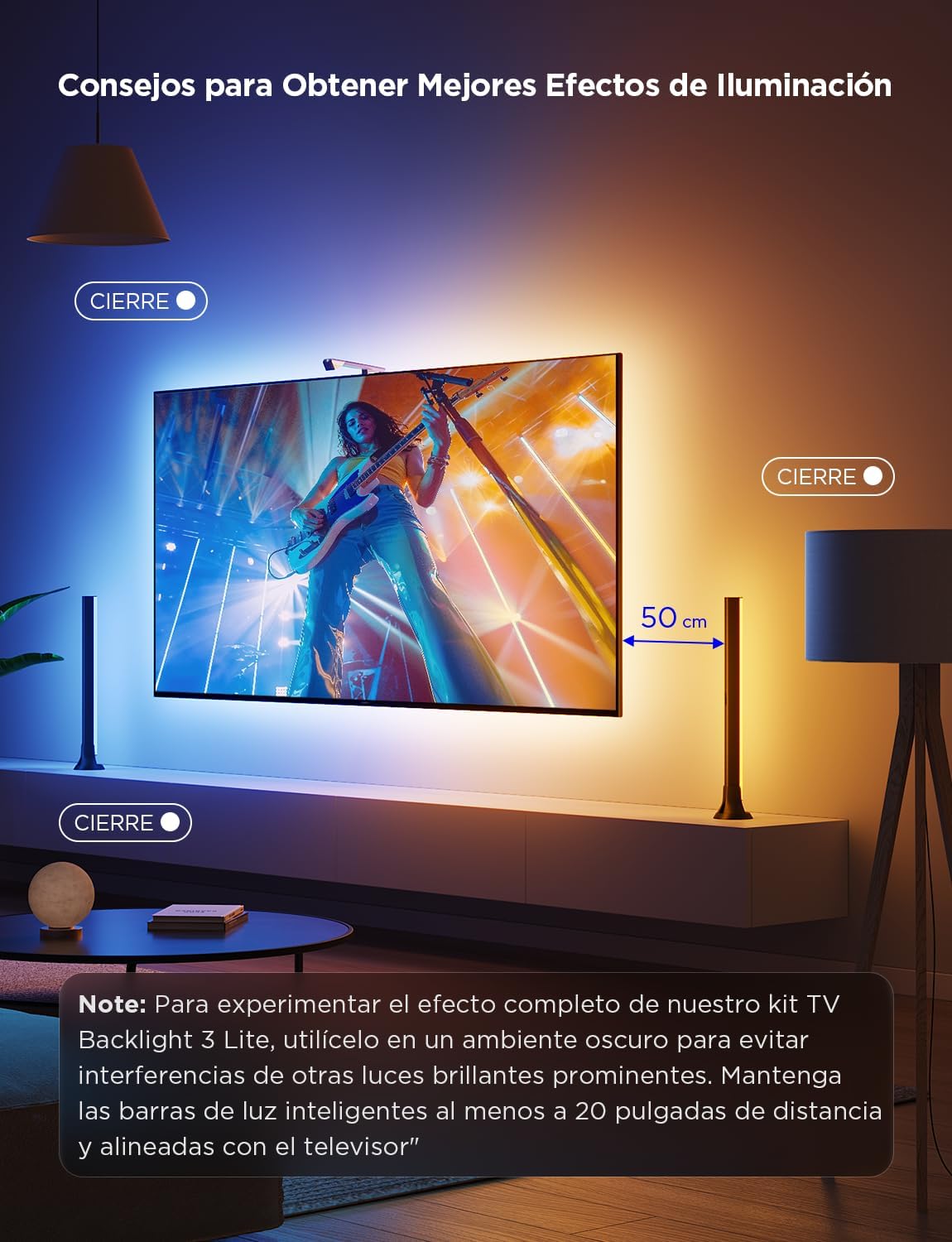 Kit de Luces Led para TV Govee T3 - Tira Led + Barras de Luz + Camara