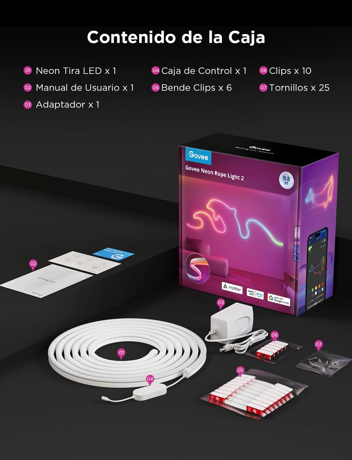 Tira de luces Led Estilo Neon Govee Rope 2