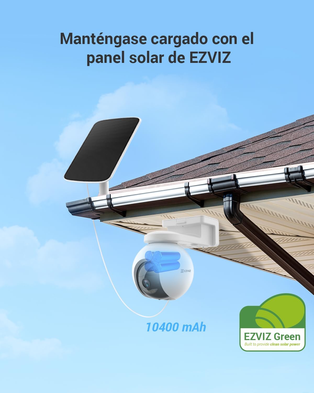 Cámara de Seguridad Exterior Inalámbrica Eb8 Ezviz 4g 2k + Panel Solar
