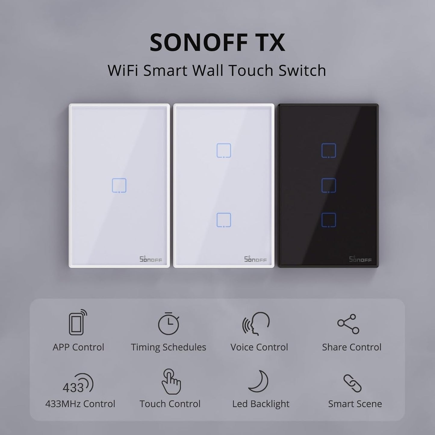 Interruptor de pared Inteligente Sonoff T2