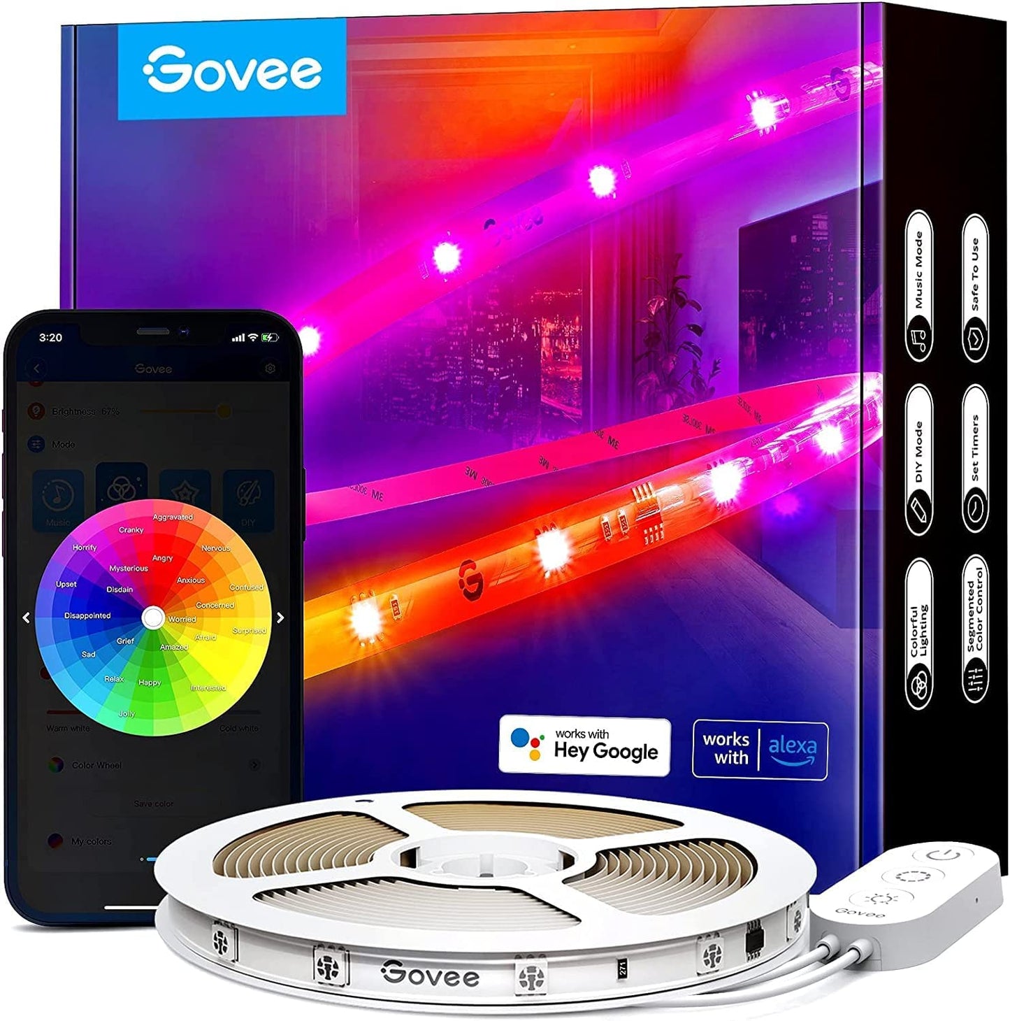 Tira de luces LED Govee RGBIC PRO con revestimiento protector
