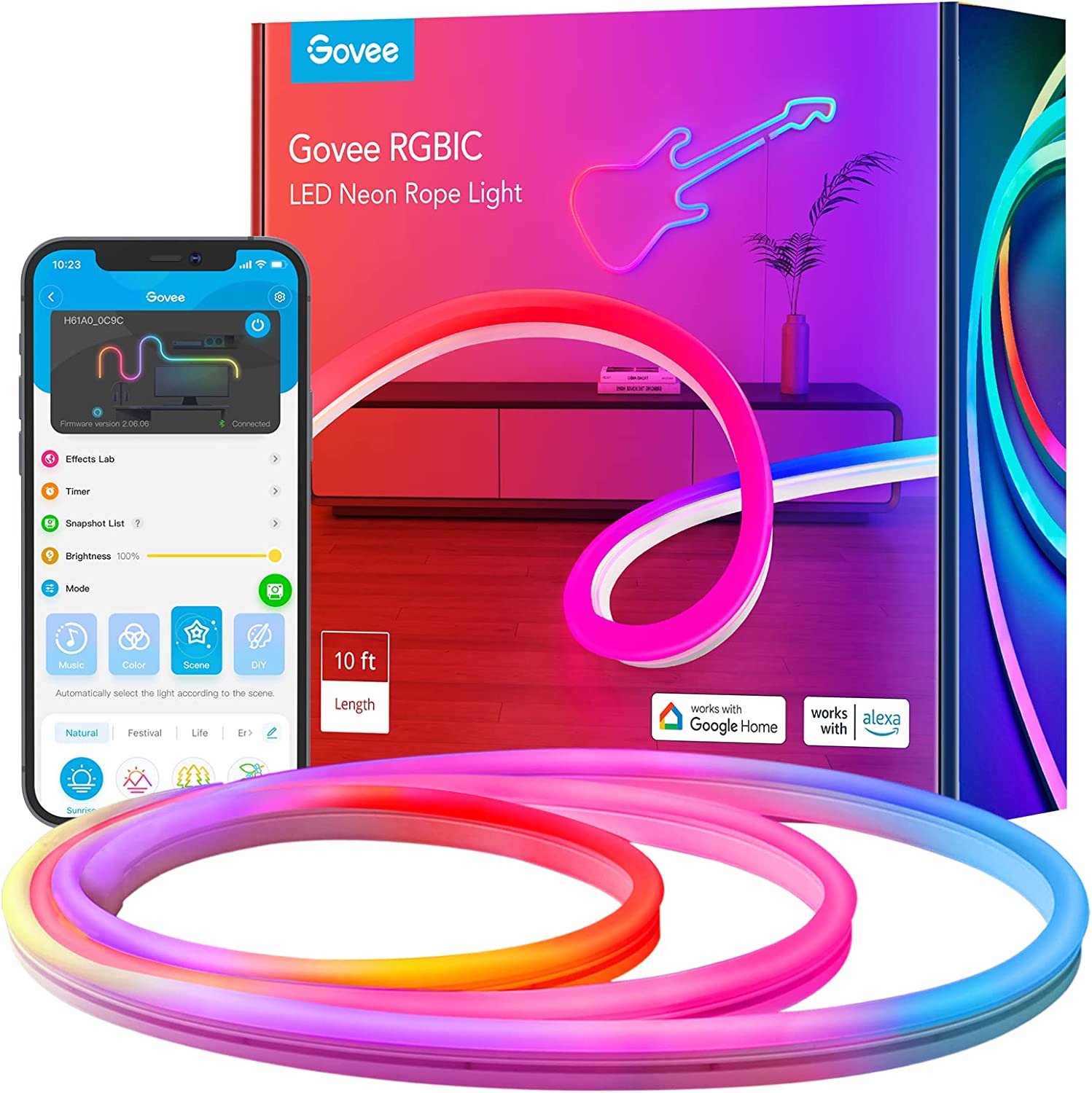 🌈Tira de luces LED ⚡Estilo neón Govee Rope – Domótika