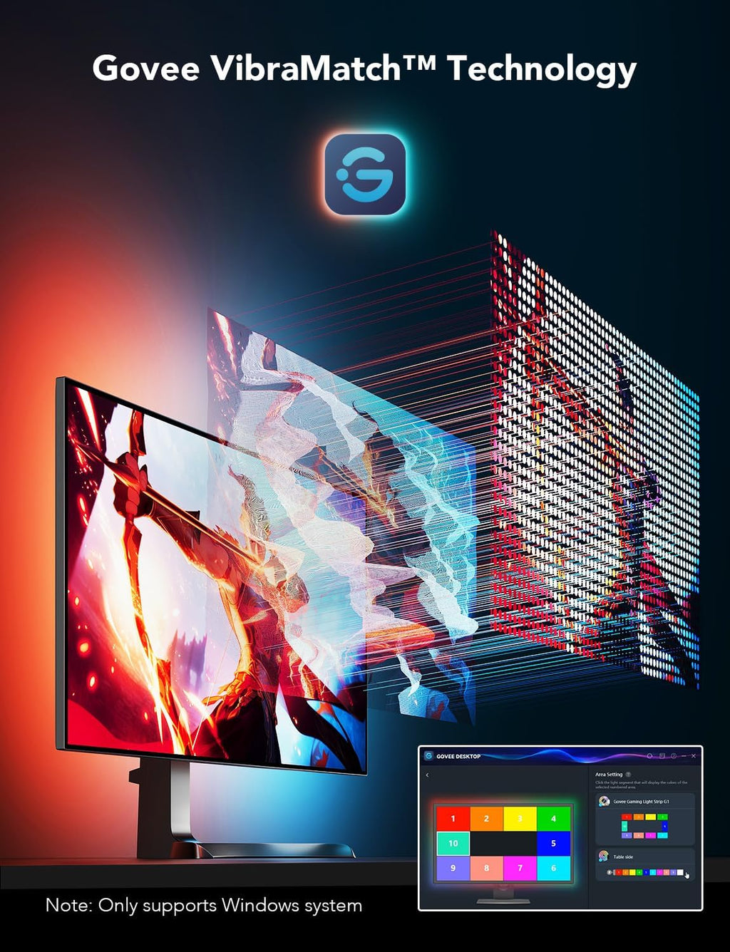 Tira led inteligente para monitores de 27-34" Govee G1