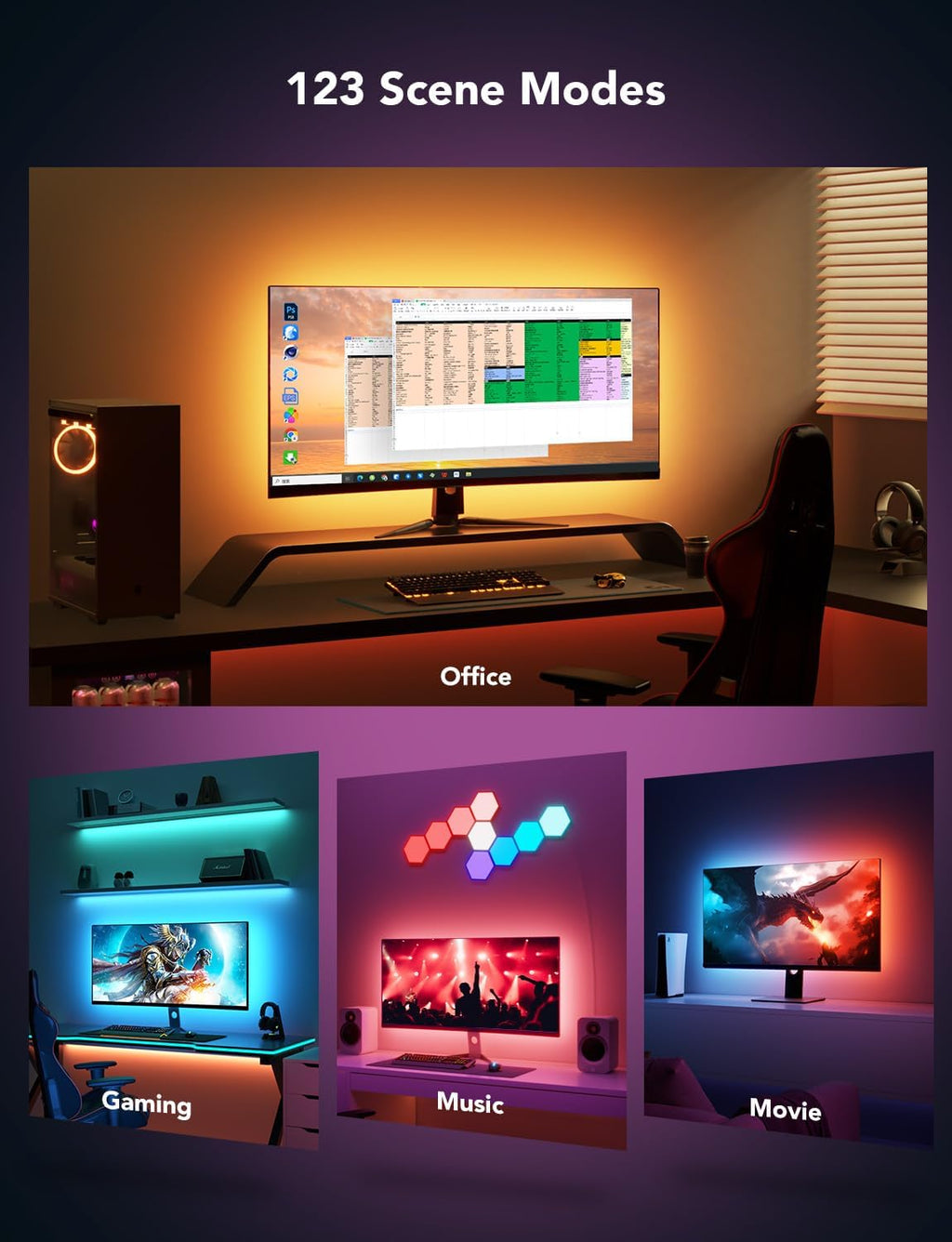 Tira led inteligente para monitores de 27-34" Govee G1