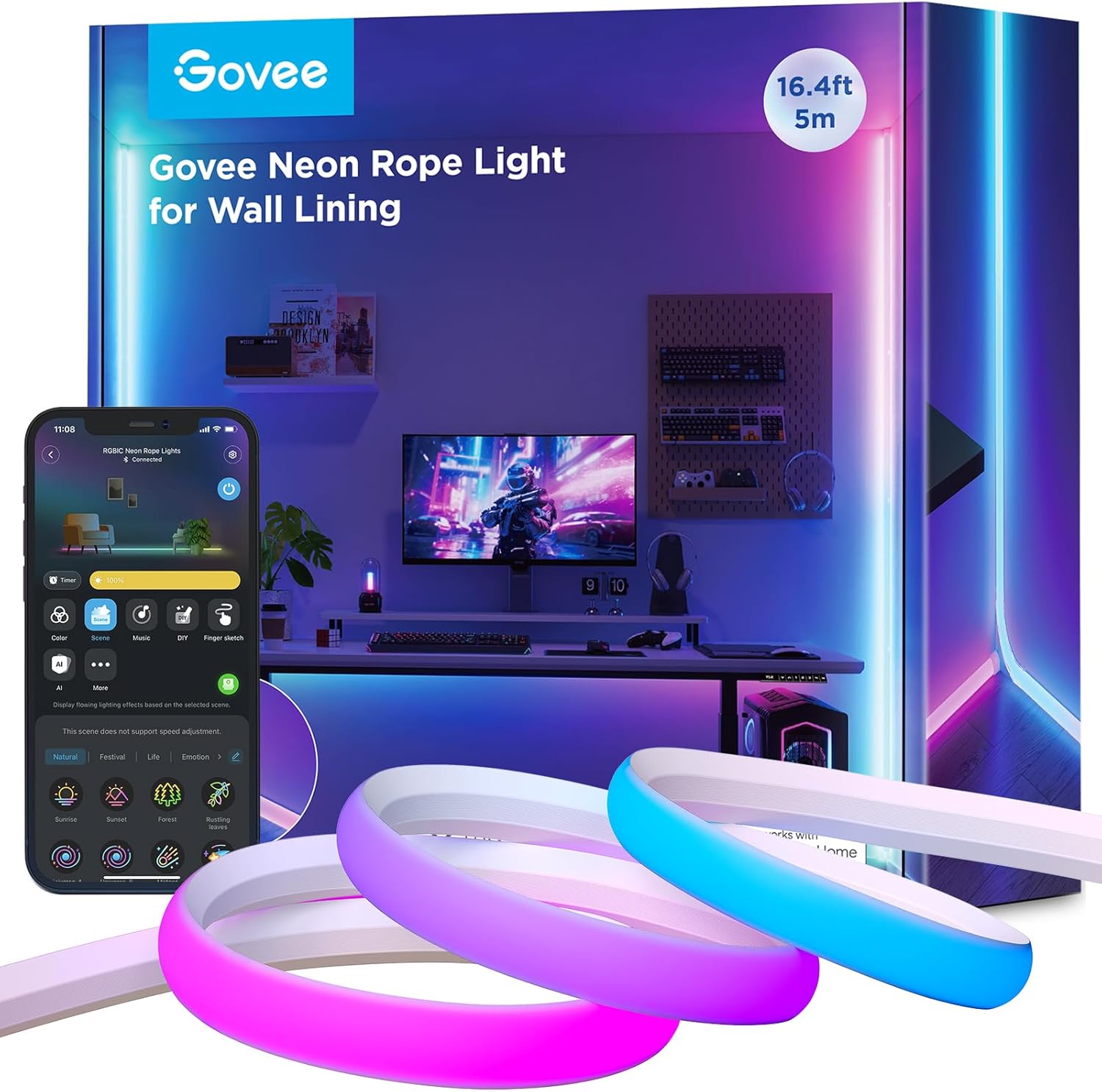 Tira led estilo Neon Govee para esquinas