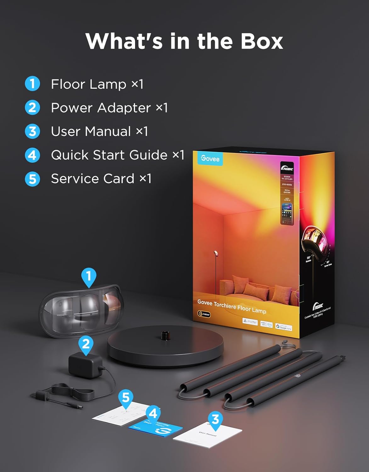 Govee Torchiere Lámpara de pie