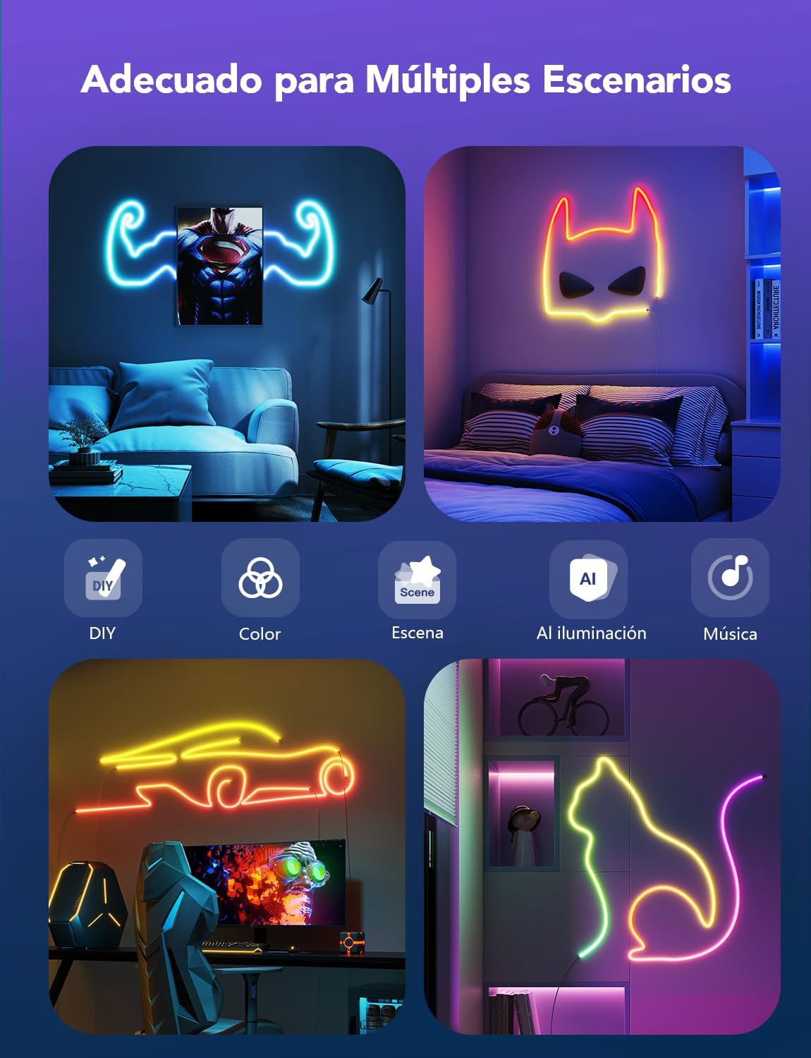 Tira de luces Led Estilo Neon Govee Rope 2