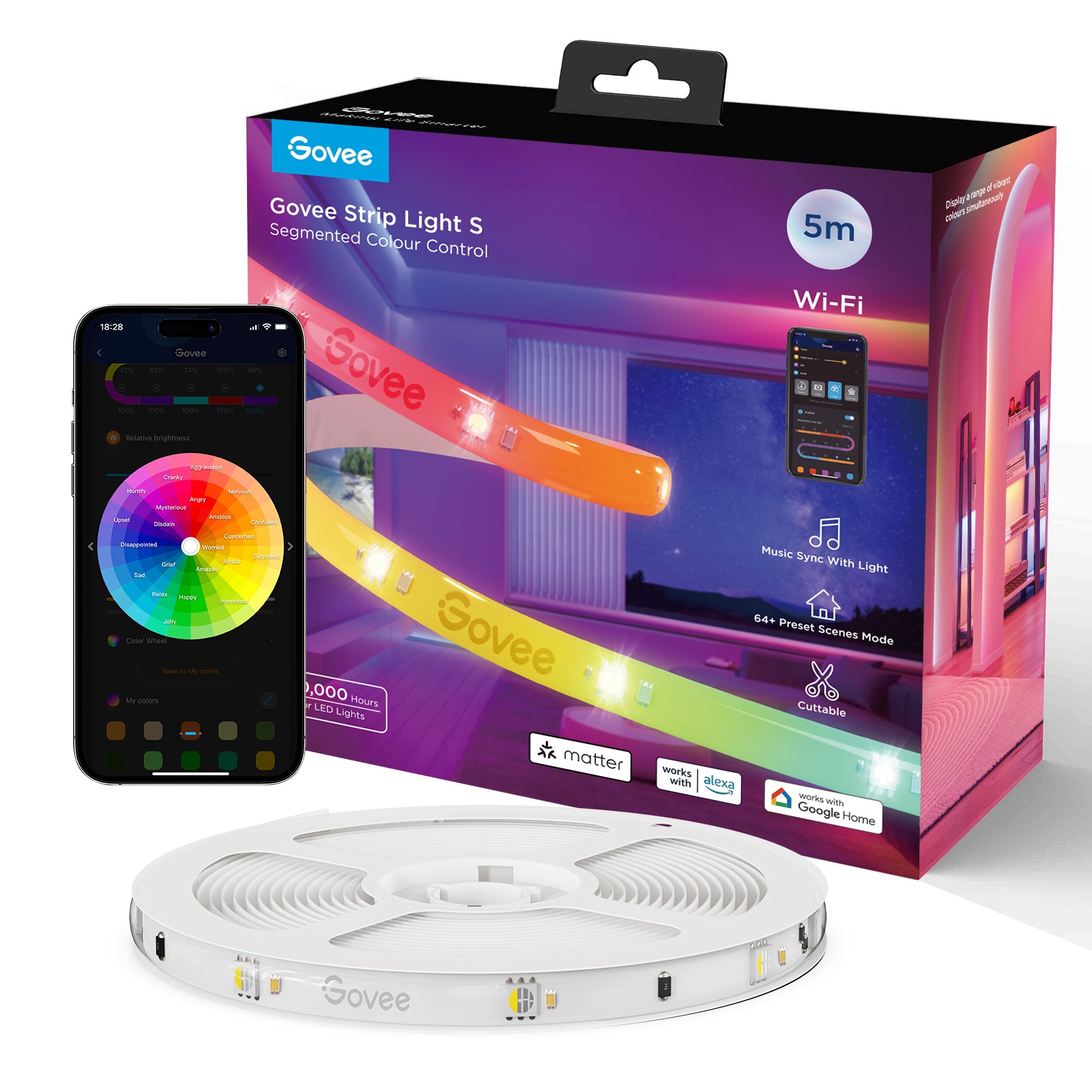 Tira de Luces Led Govee RGBIC S con revestimiento protector | Matter