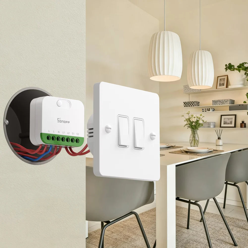Interruptor Inteligente WiFi SONOFF MINI DUO de 2 Canales con Matter | MINI-2GS