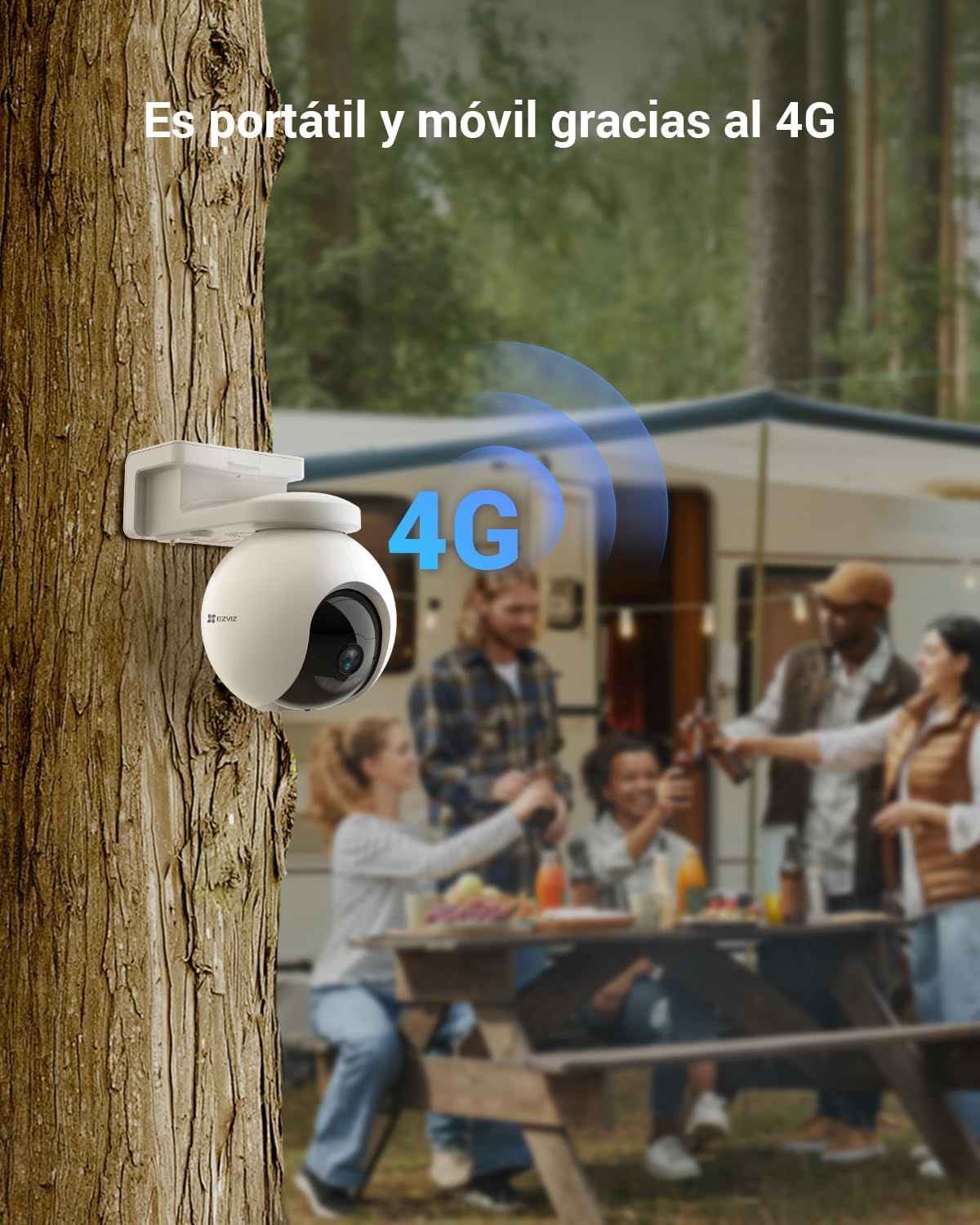 Cámara de Seguridad Exterior Inalámbrica Eb8 Ezviz 4g 2k + Panel Solar