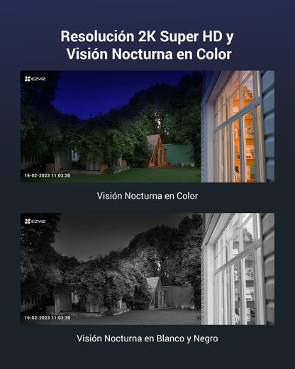 Cámara de Seguridad Exterior Inalámbrica Eb8 Ezviz 4g 2k + Panel Solar