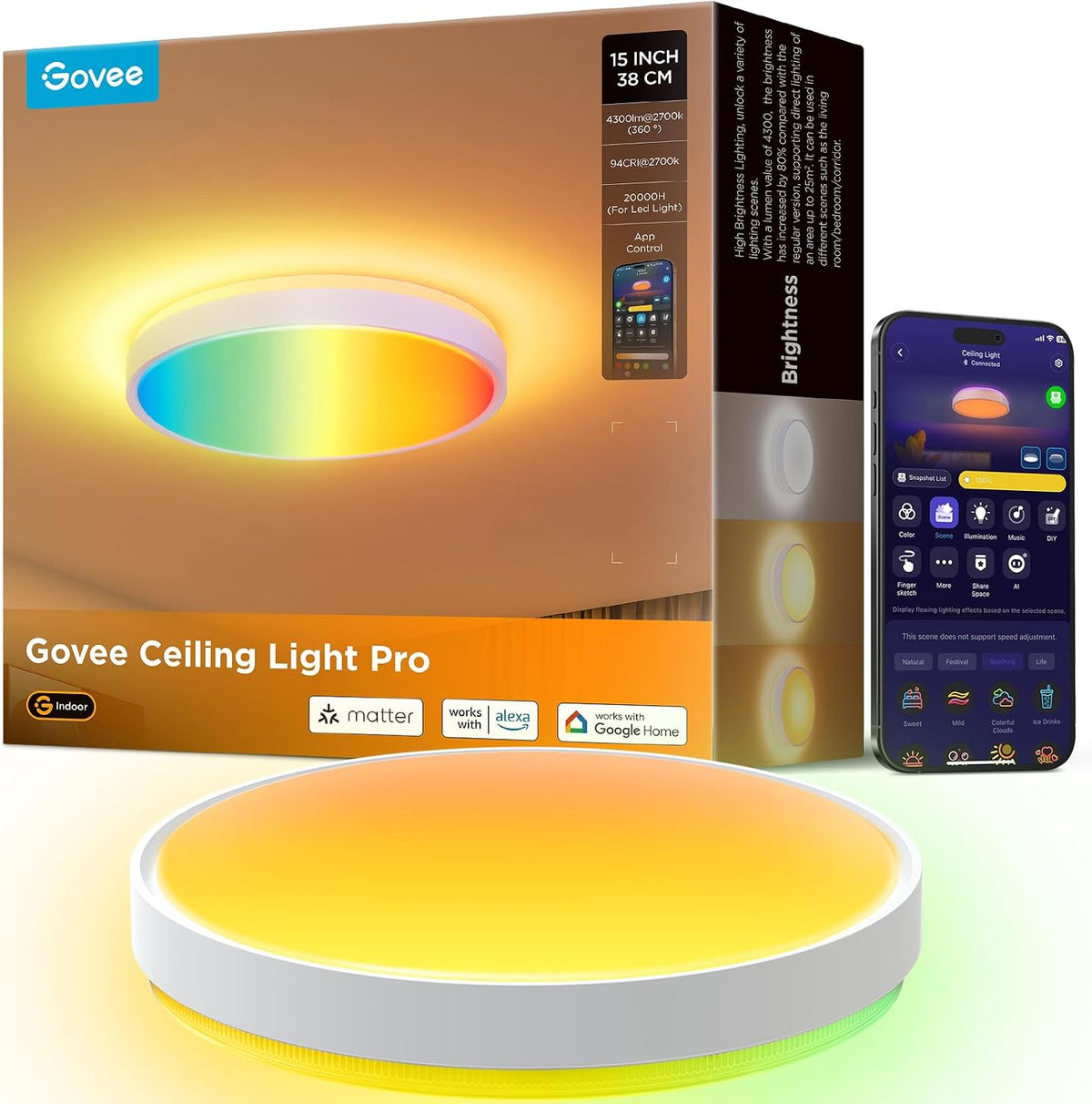 Plafón led inteligente redondo PRO Govee RGBIC