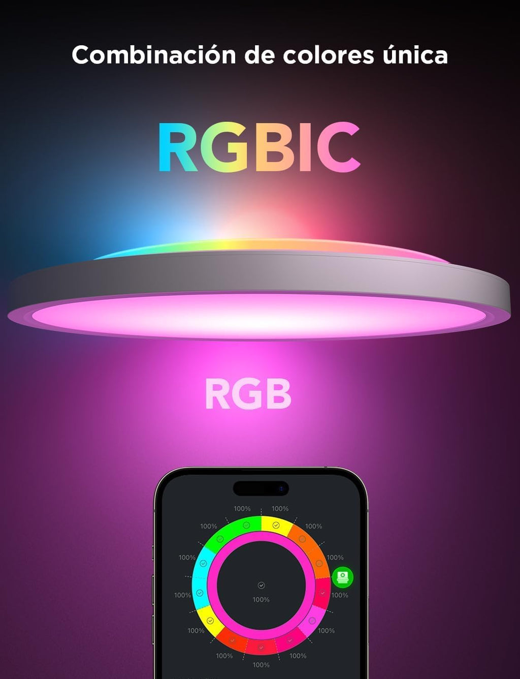 Plafón led inteligente redondo 1S Govee RGBIC