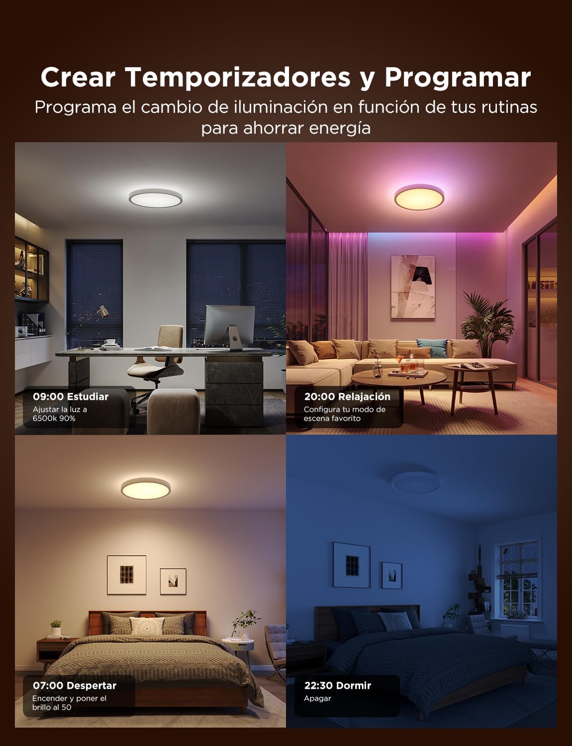 Plafón led inteligente redondo 1S Govee RGBIC