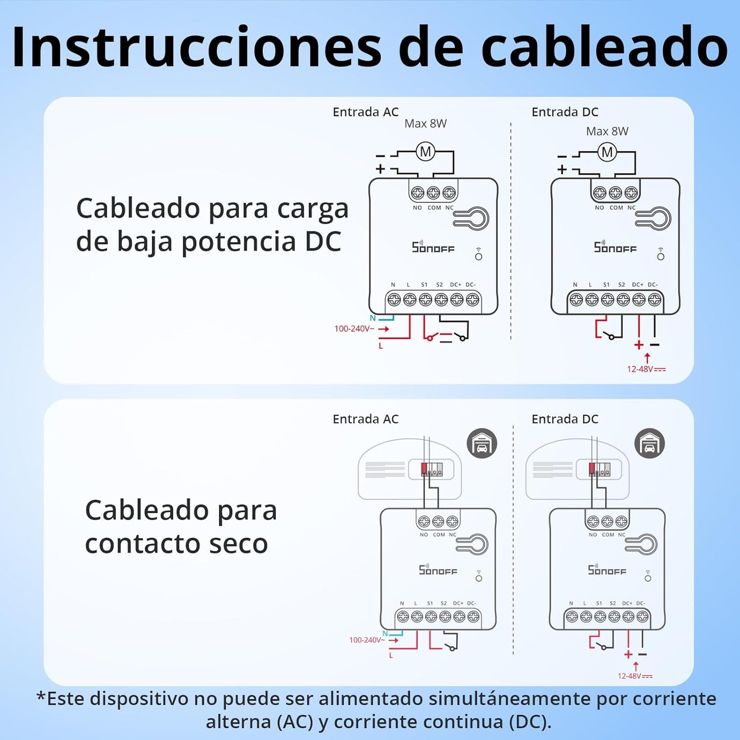 Interruptor inteligente Sonoff  de contacto seco Wi-Fi MINI-D