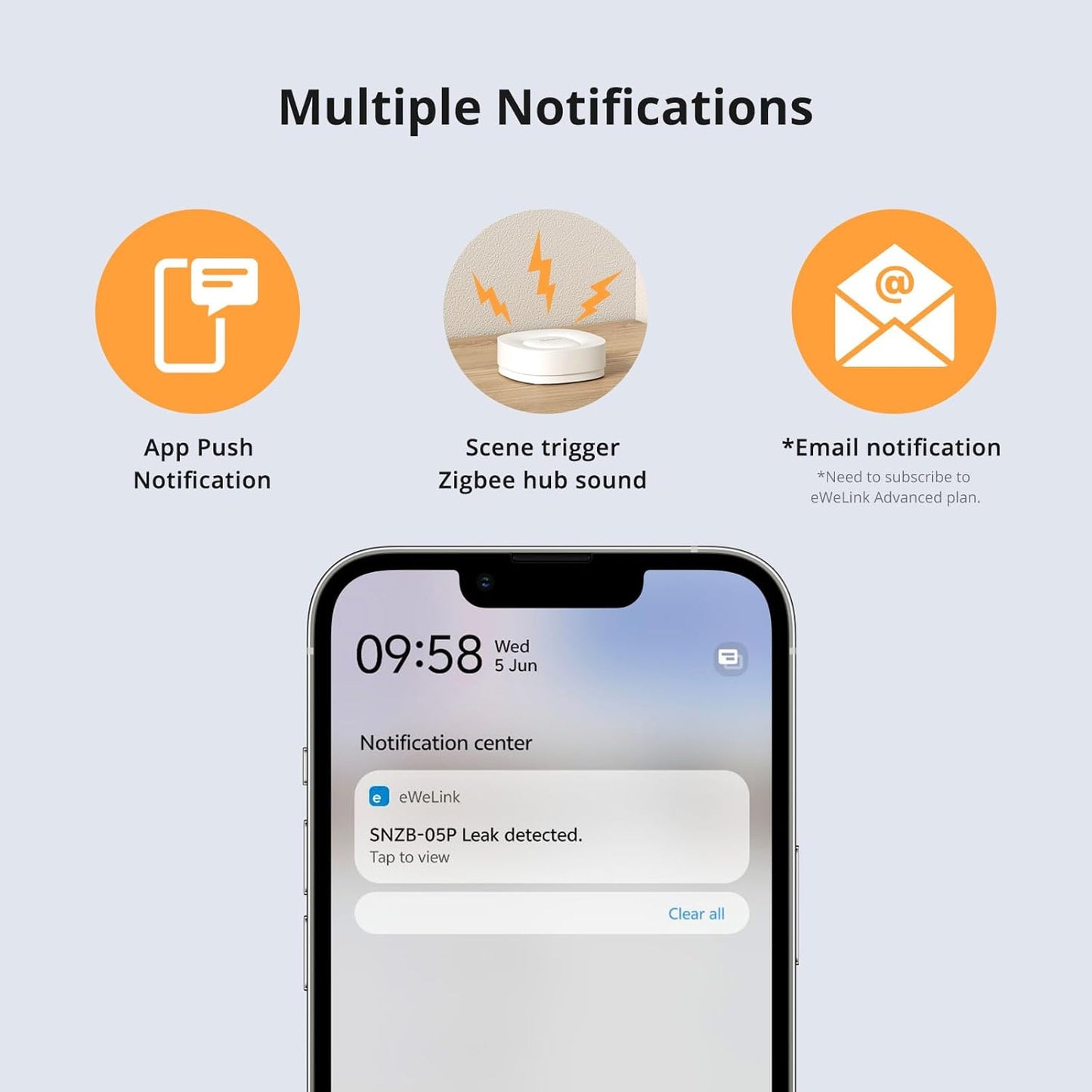 Sensor de fugas de agua Sonoff SNZB-05P Zigbee