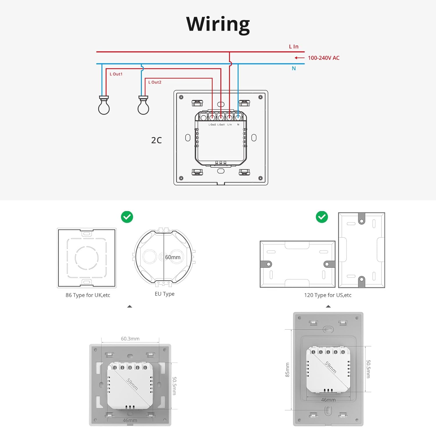 Interruptor Inteligente Sonoff Tx Ultimate T5 Wifi