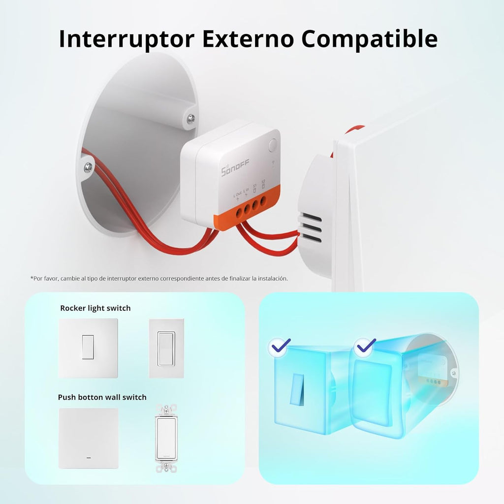Interruptor inteligente Zigbee Sonoff ZBMINIL2 sin neutro