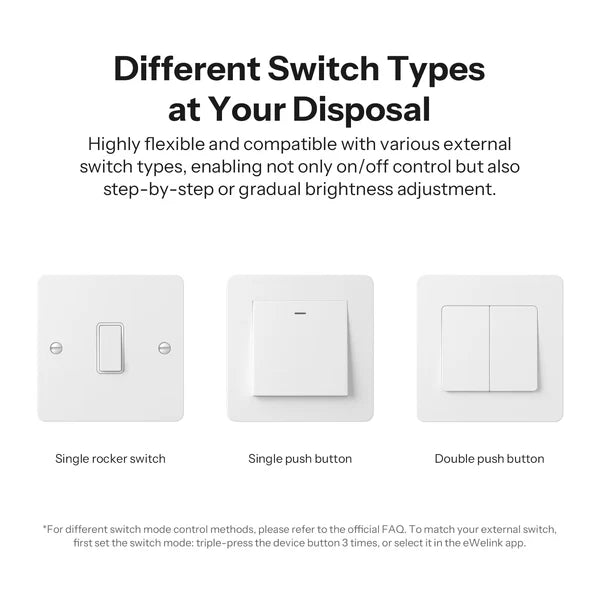 Interruptor Dimmer WiFi SONOFF MINI-DIM Matter | Atenuador Inteligente