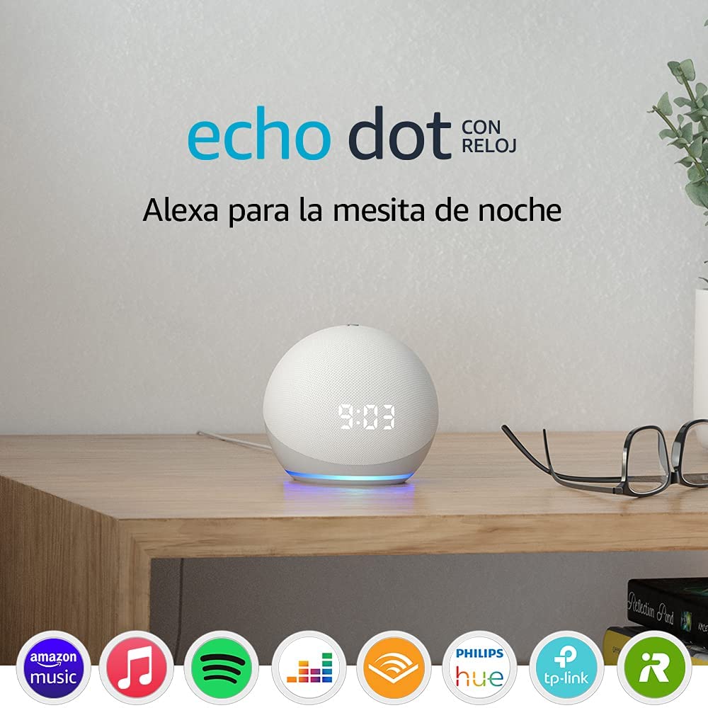 Alexa Echo Dot 4ta Generacion Con Reloj-Bocina Inteligente